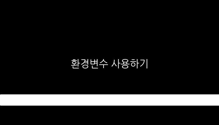 환경변수 사용하기