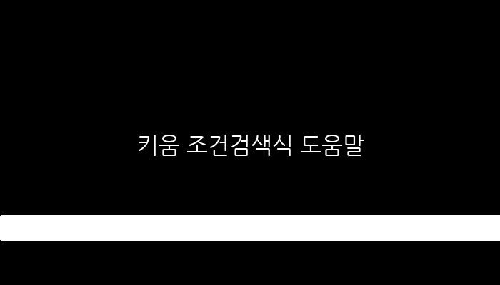 키움 조건검색식 도움말