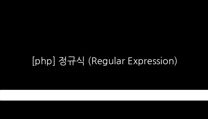 [php] 정규식 (Regular Expression)