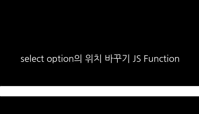 select option의 위치 바꾸기 JS Function