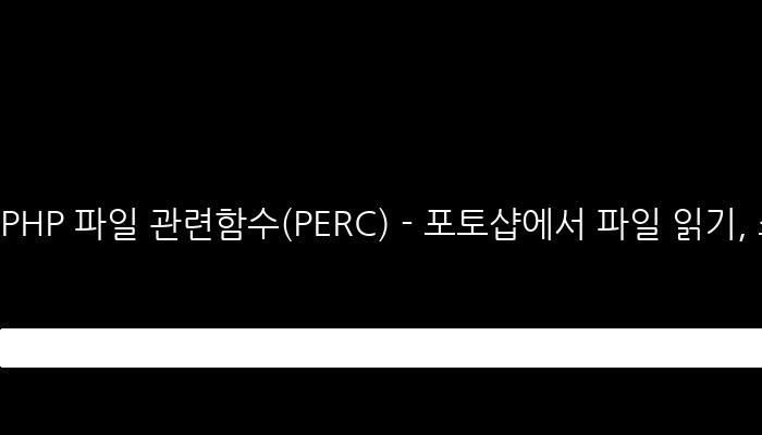 PHP 파일 관련함수(PERC) - 포토샵에서 파일 읽기, 쓰기 및 처리
